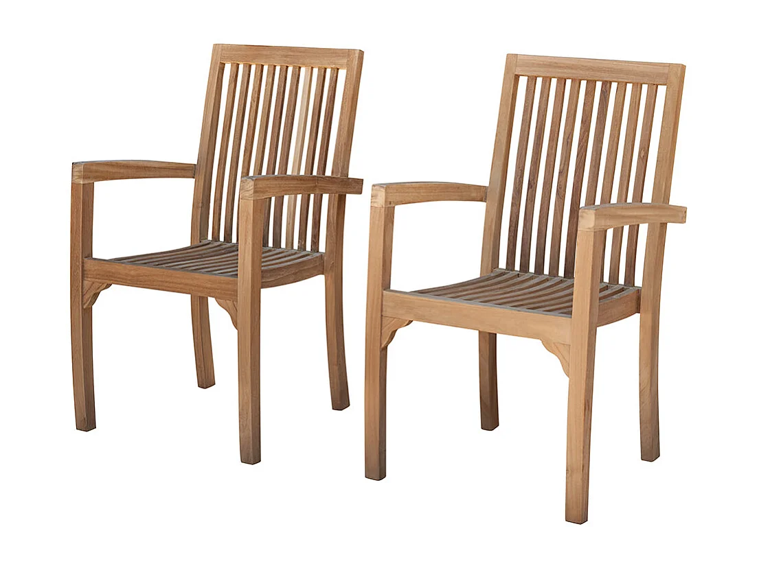Set di 2 poltrone da giardino in teak