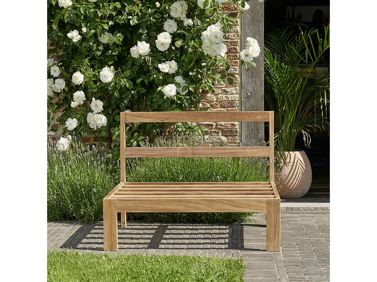 Silla de jardín de madera de teca maciza blanca