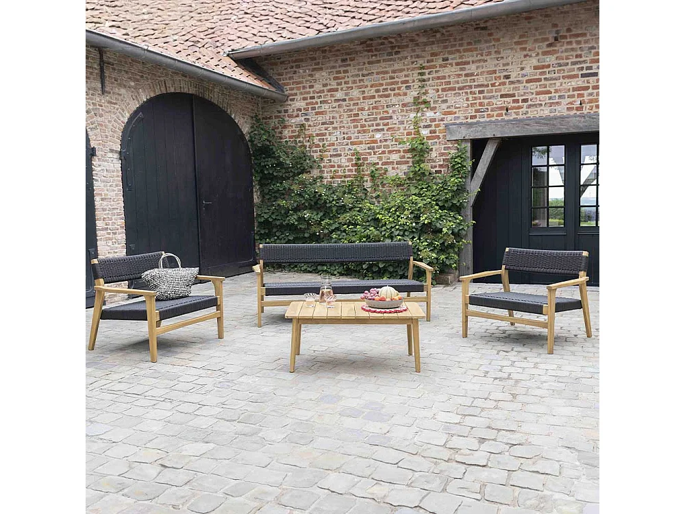 Poltrona da giardino in teak e corda