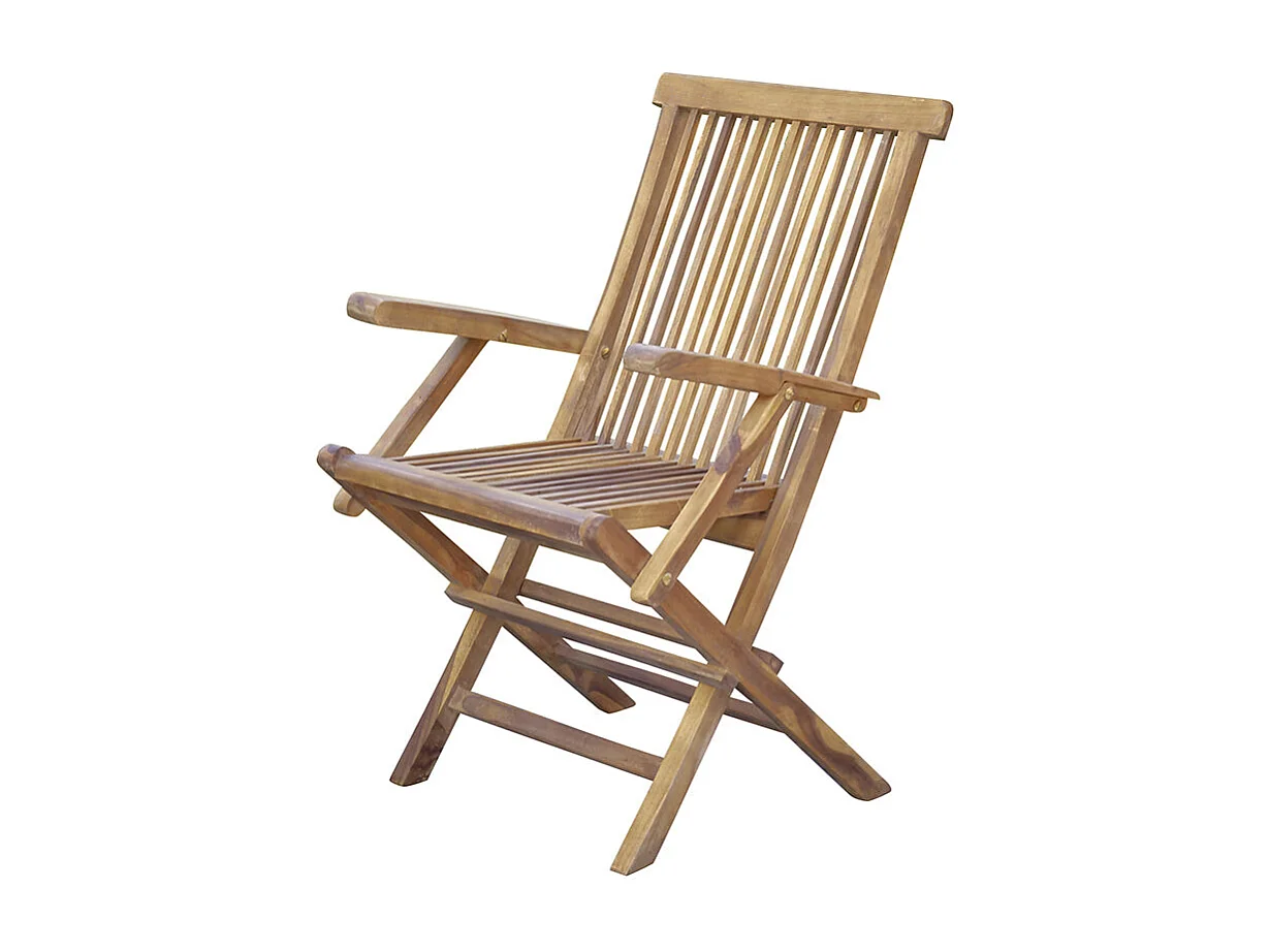Poltrona da esterno pieghevole in legno massello di teak oliato