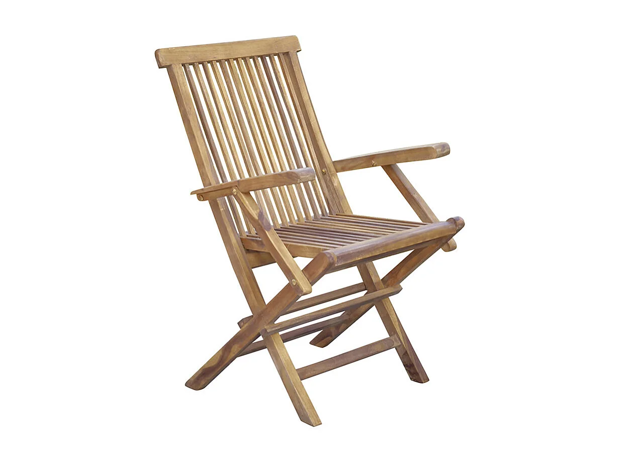 Silla de jardín de madera teca maciza aceitada