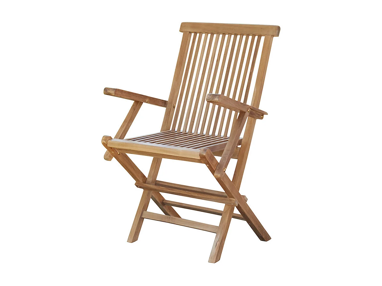 Fauteuil de jardin en teck massif pliant