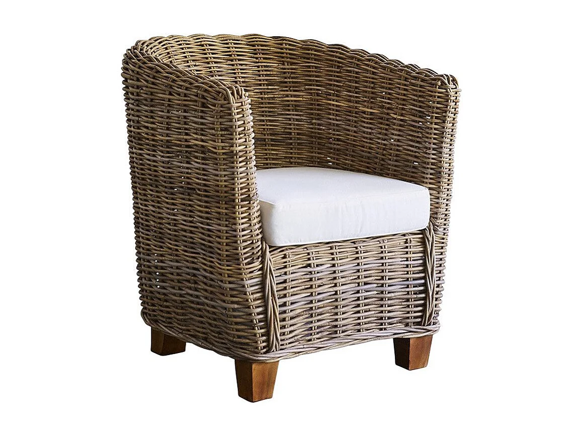 Poltrona rotonda in kubu naturale