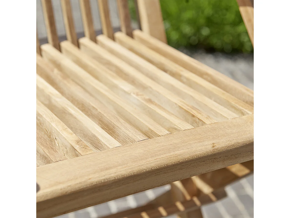 Set di 2 poltrone da giardino pieghevoli in legno massello di teak