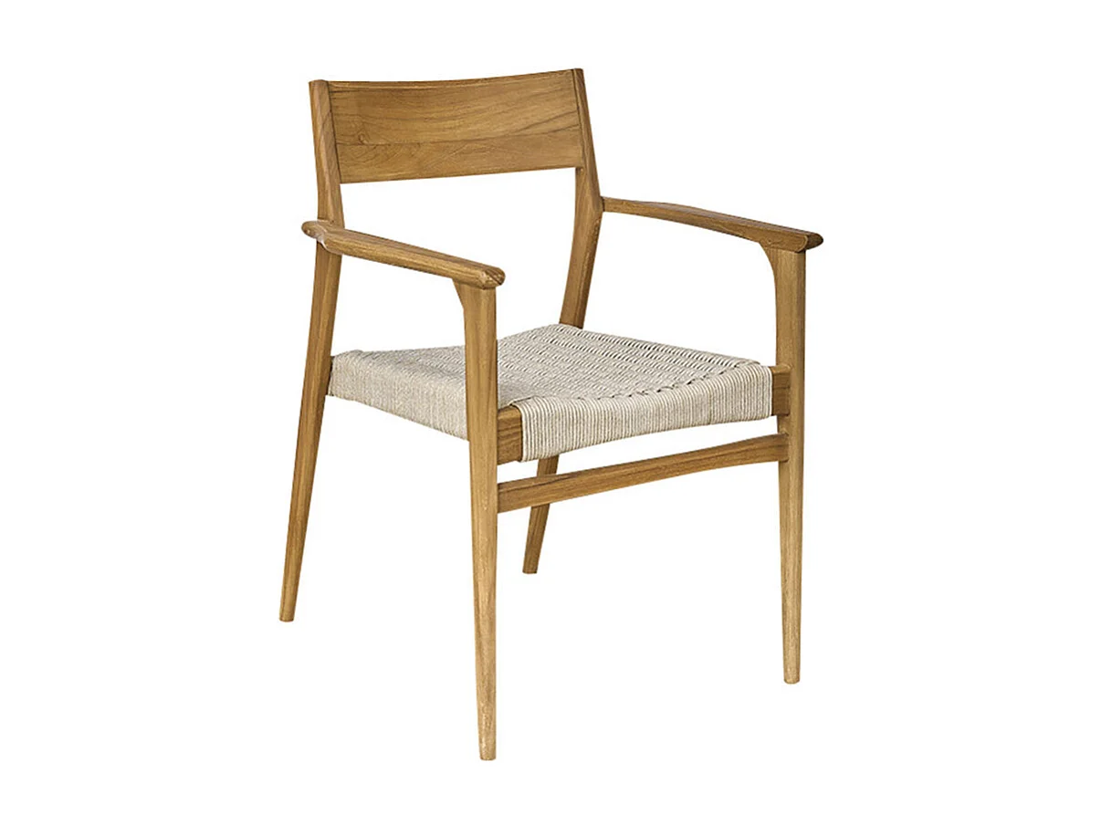 Fauteuil de jardin en teck massif et cordage