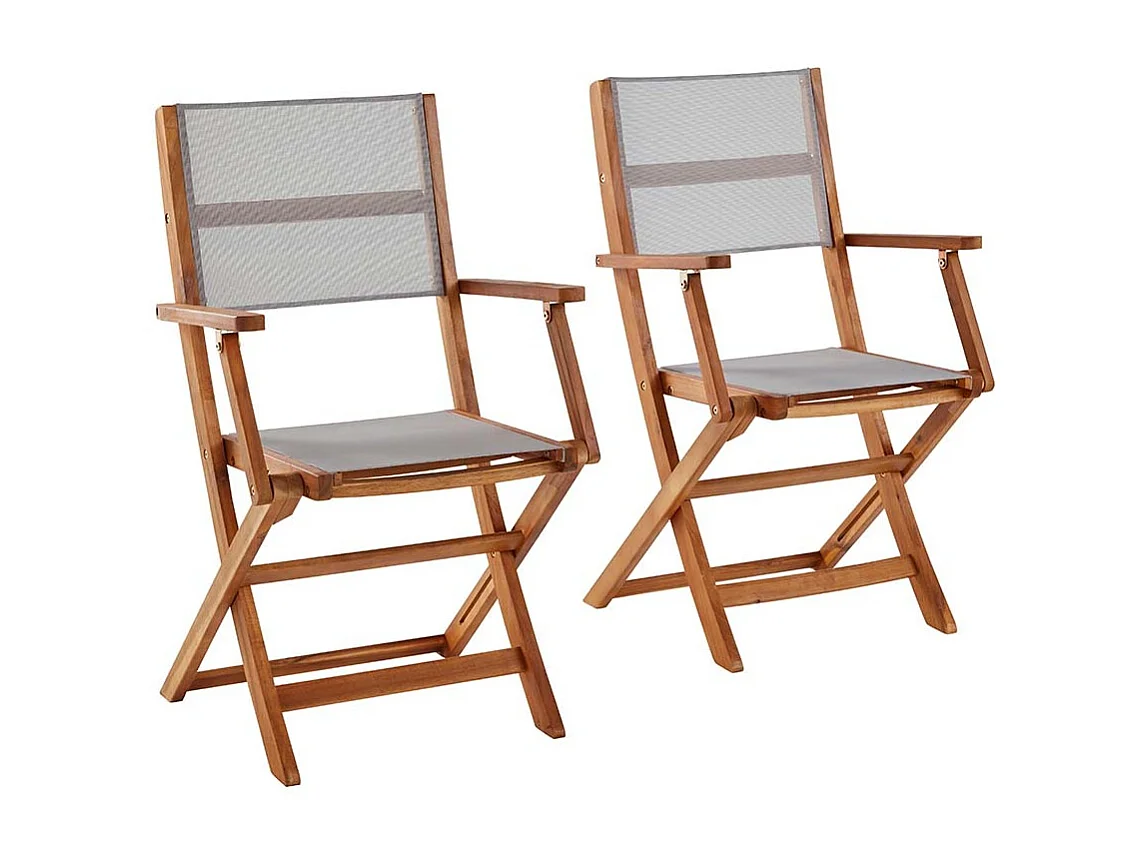 Set di 2 poltrone da esterno in legno massello di acacia