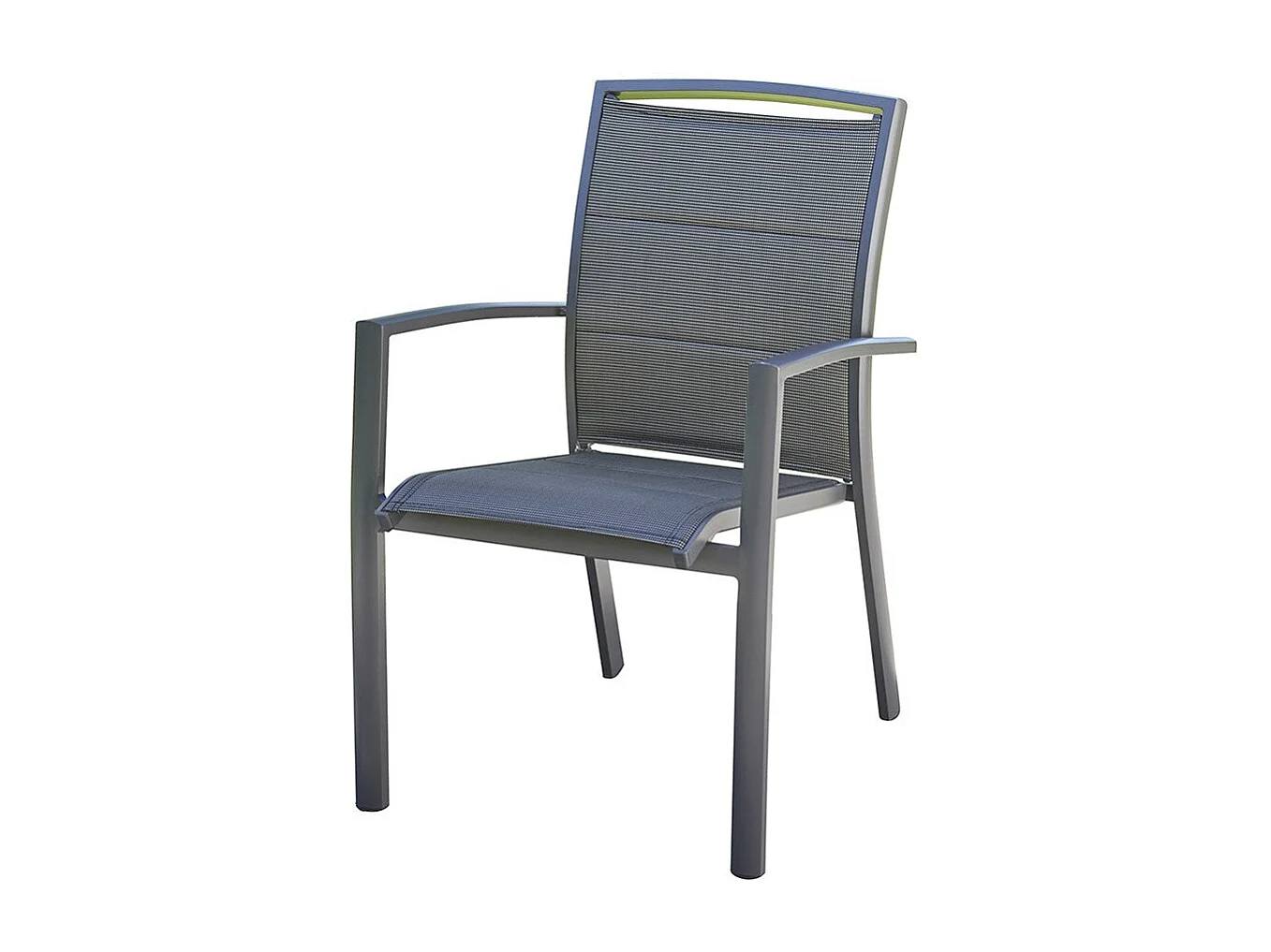 Fauteuil de jardin en aluminium et textilène gris