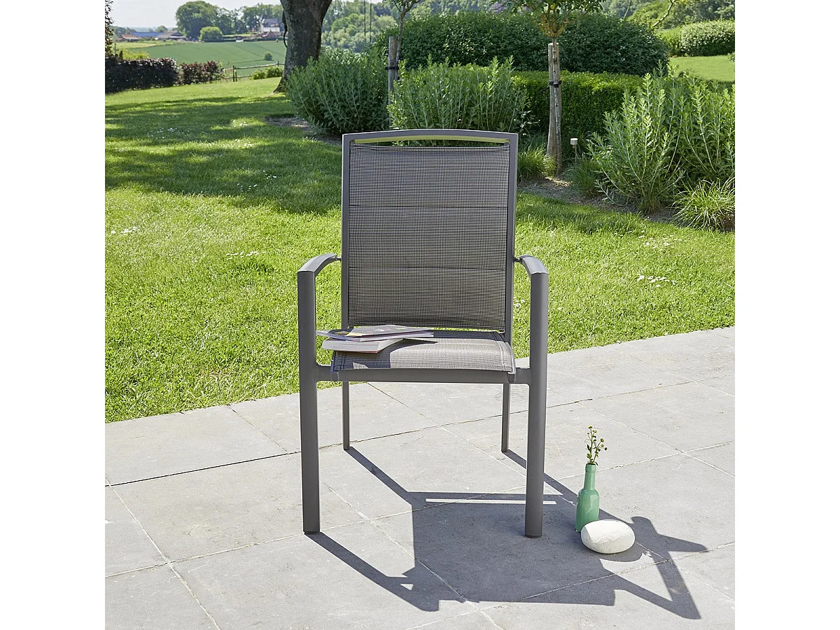 Fauteuil de jardin en aluminium et textilène
