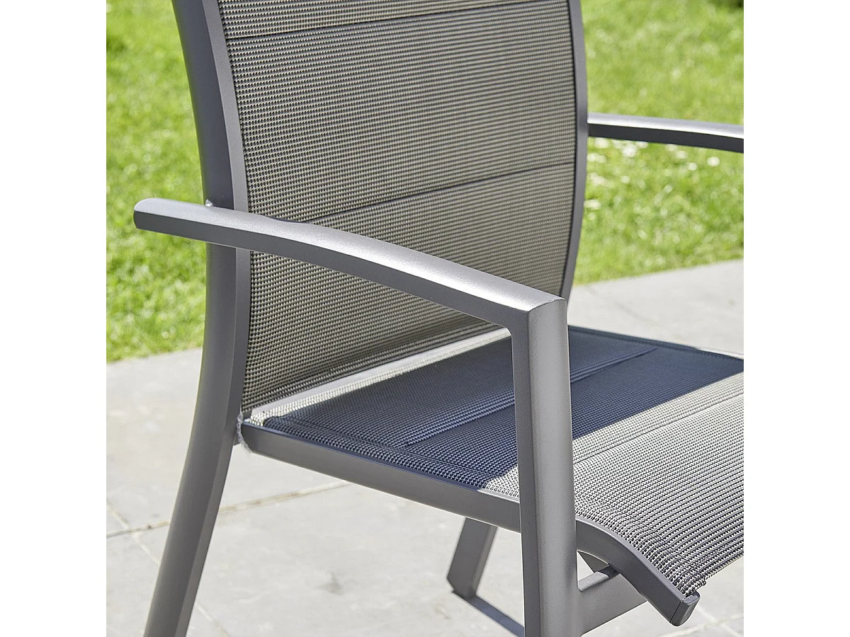Fauteuil de jardin en aluminium et textilène