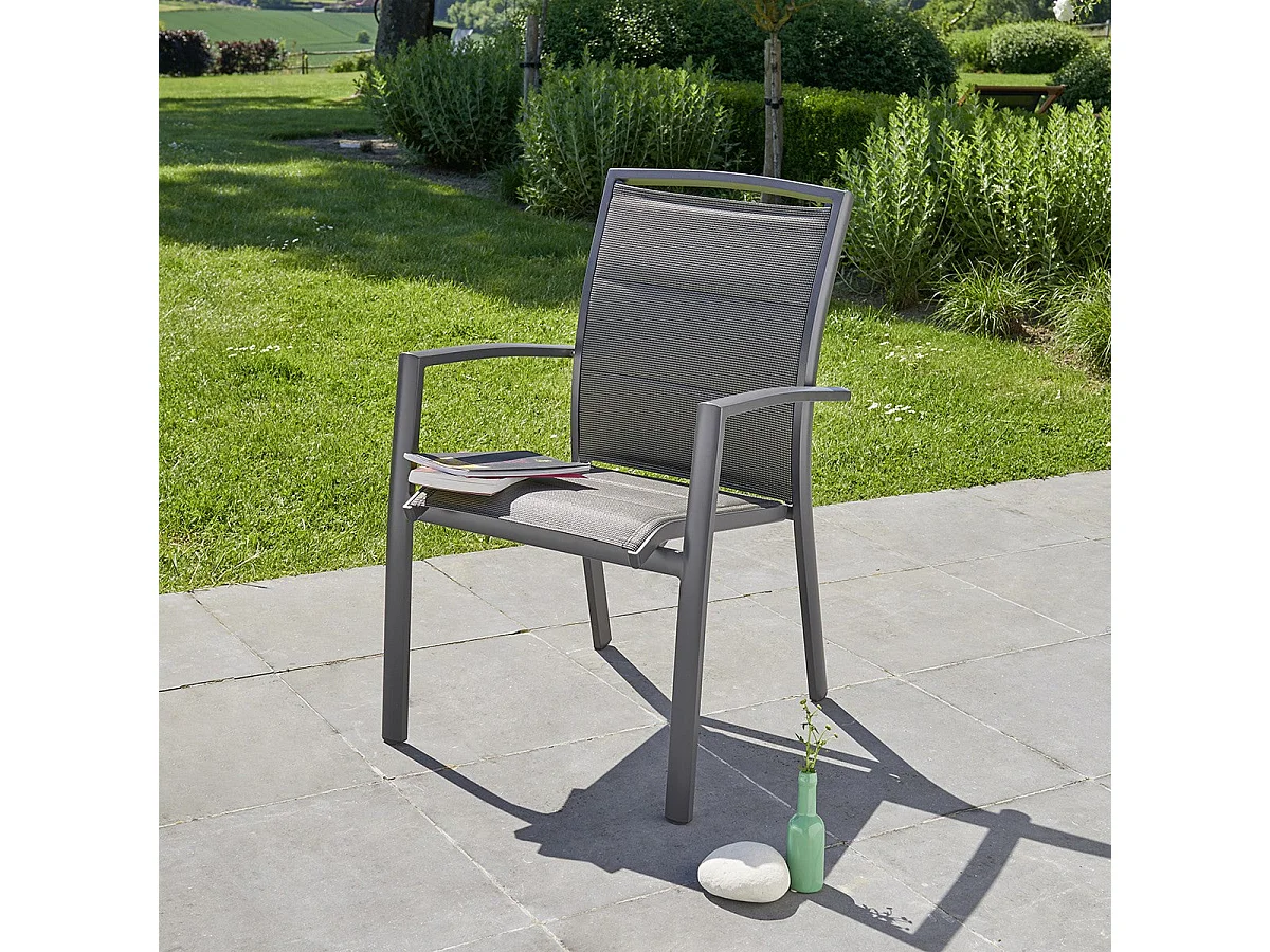 Fauteuil de jardin en aluminium et textilène