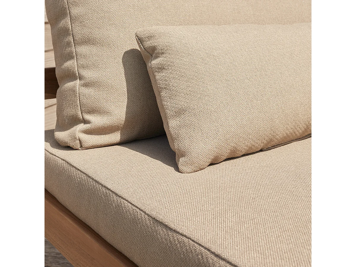 Poltrona da esterno in legno massello di teak tortora