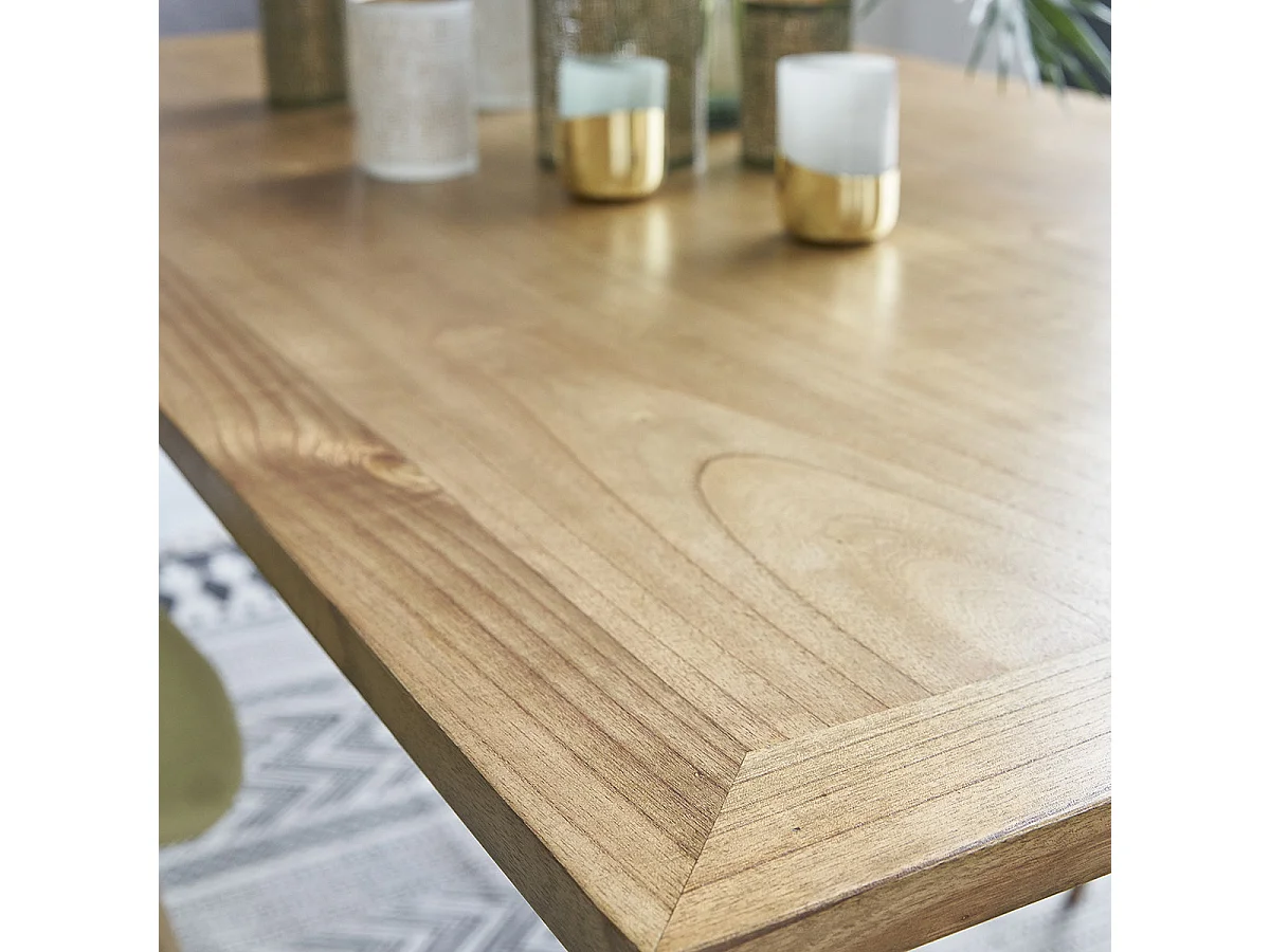 Mesa de comedor de madera mindy maciza para 8 personas