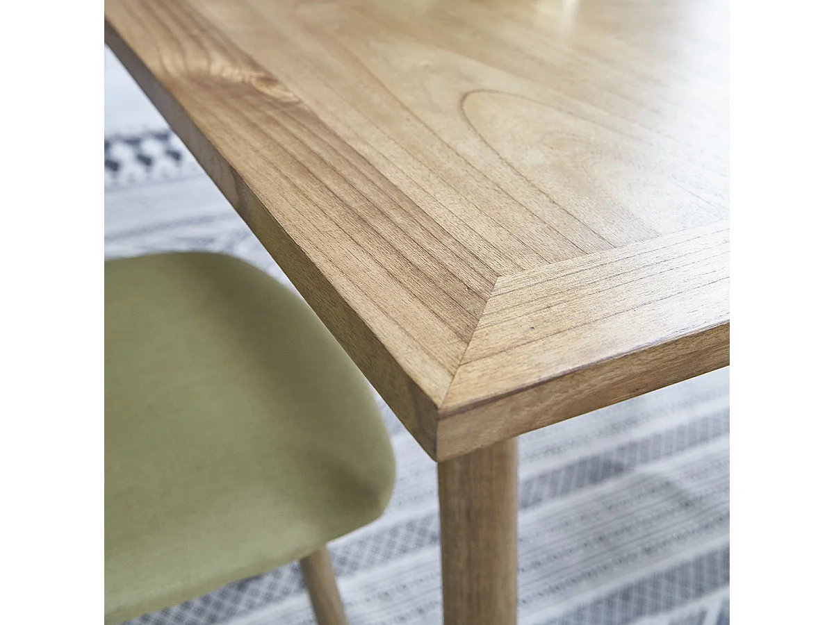Mesa de comedor de madera mindy maciza para 8 personas