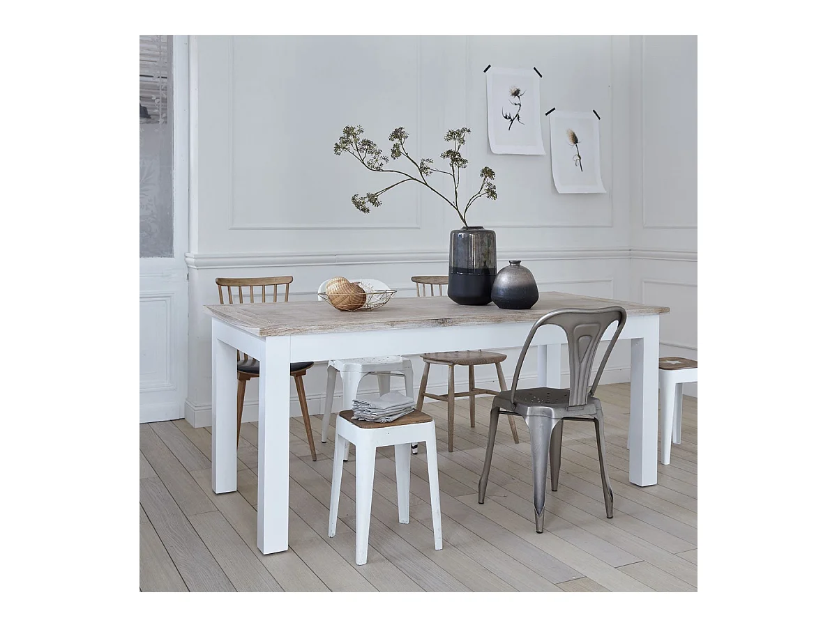 Table en acajou et teck massif 8 pers.