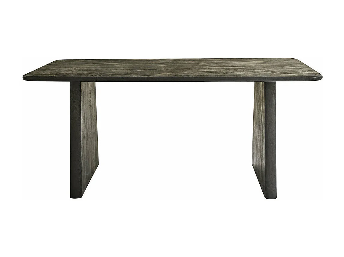 Mesa de comedor de madera mango maciza negra para 8 personas