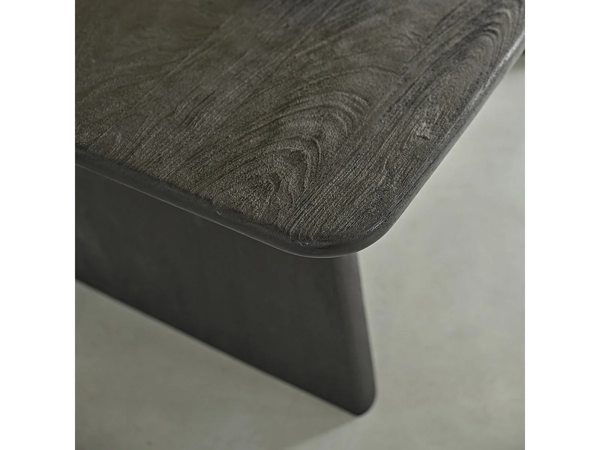 Mesa de comedor de madera mango maciza negra para 8 personas