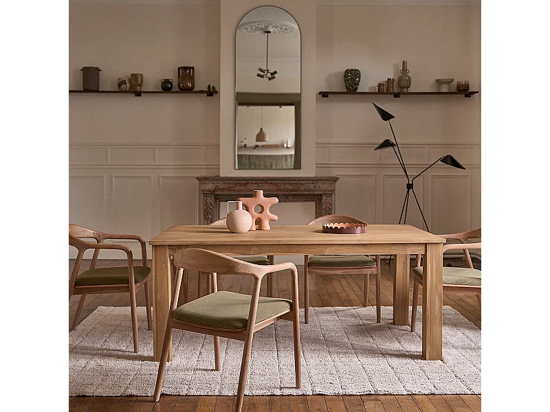 Mesa de comedor de teca para 8 personas