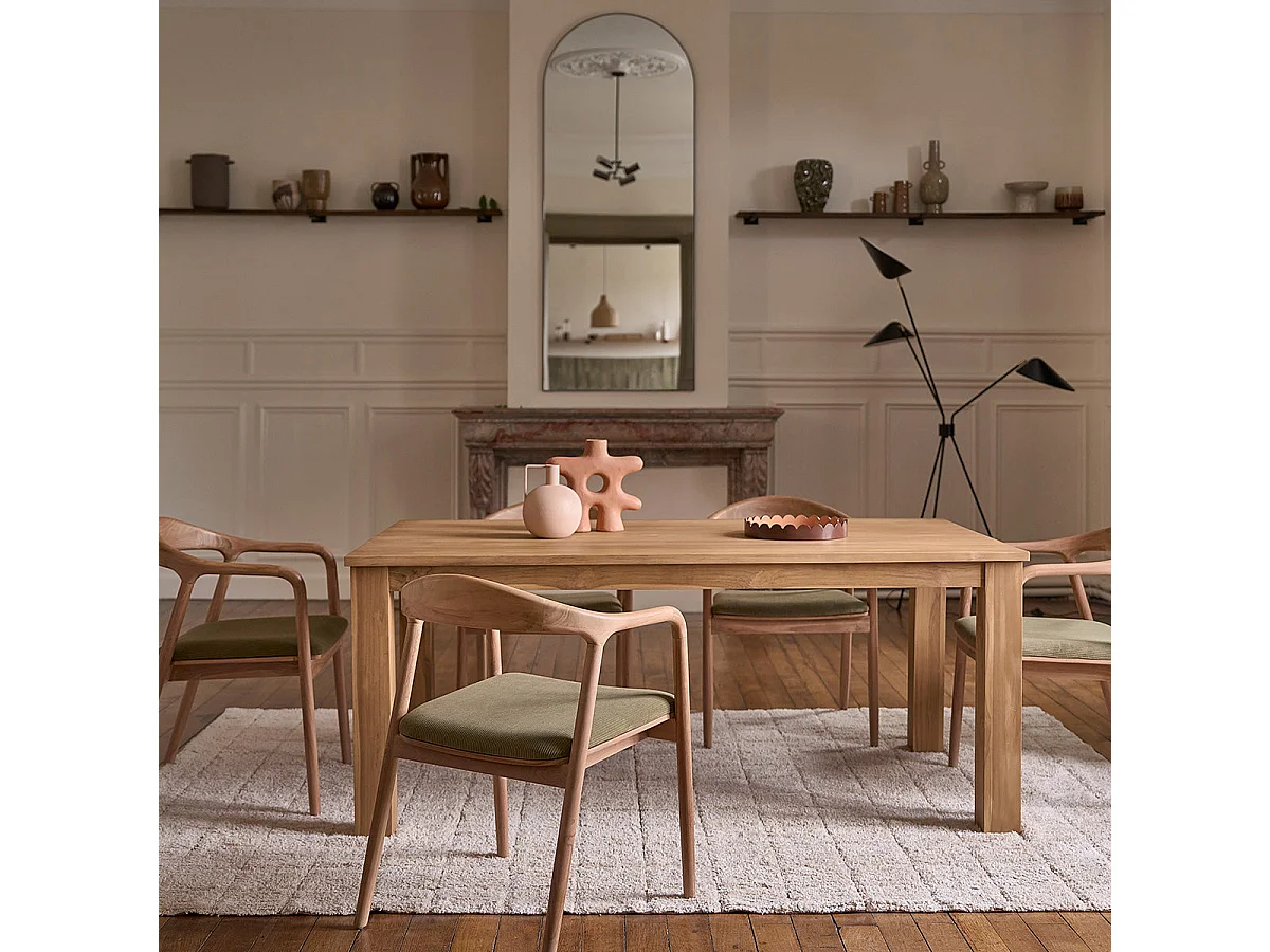 Table en bois teck massif 8 pers.