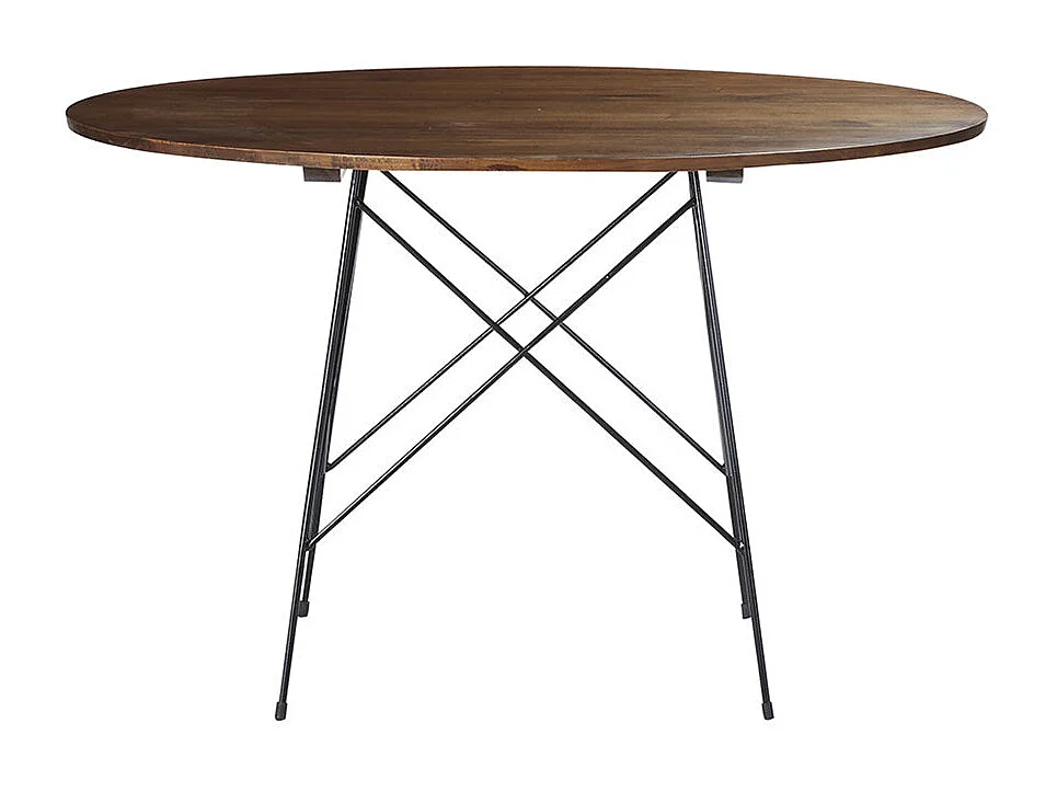 Mesa redonda de madera de mindy con acabado nogal 4 personas