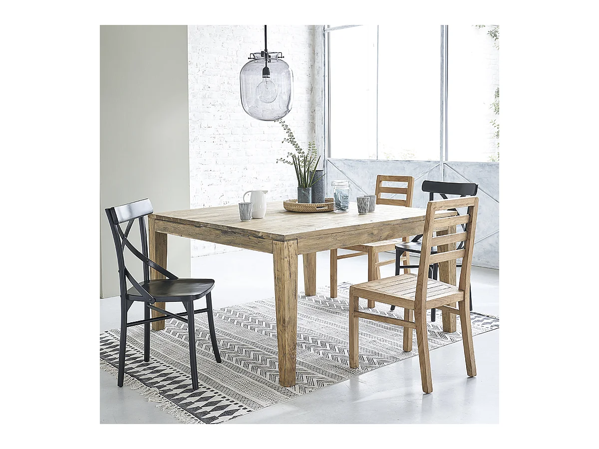 Table  en teck recyclé massif extensible 12 pers.