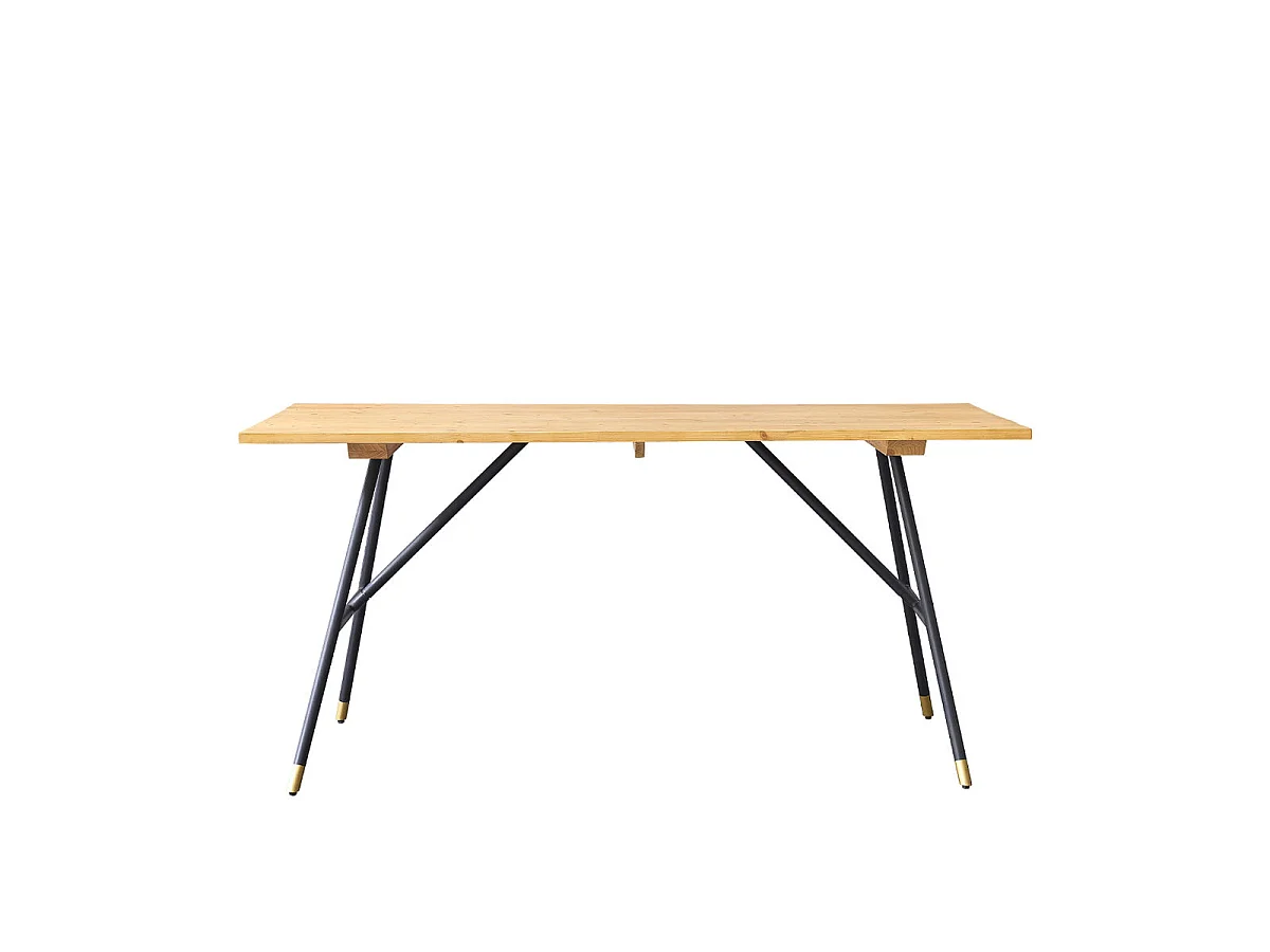 Table en bois recyclé massif et métal 6 pers.