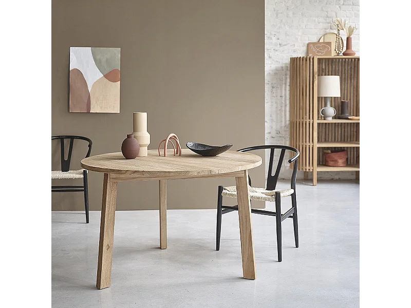 Table en teck massif ronde 4 pers.