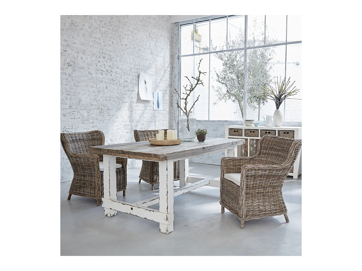 Table en bois recyclé massif 8 pers.