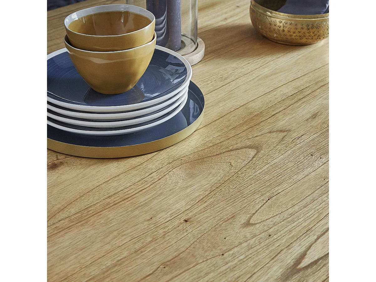 Mesa de madera de mindi de 6 a 8 comensales