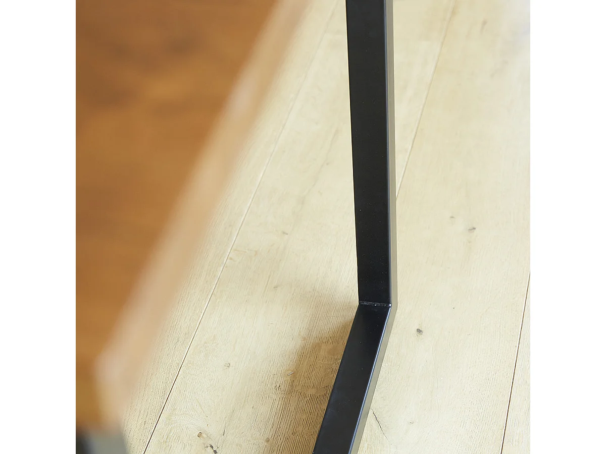 Mesa de centro de madera de teca y metal para 8 pers.