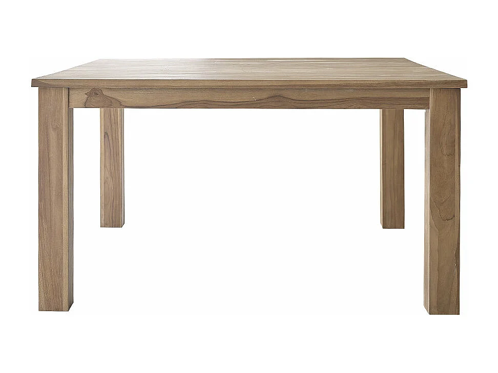 Mesa cuadrada de teca para 6 a 8 comensales