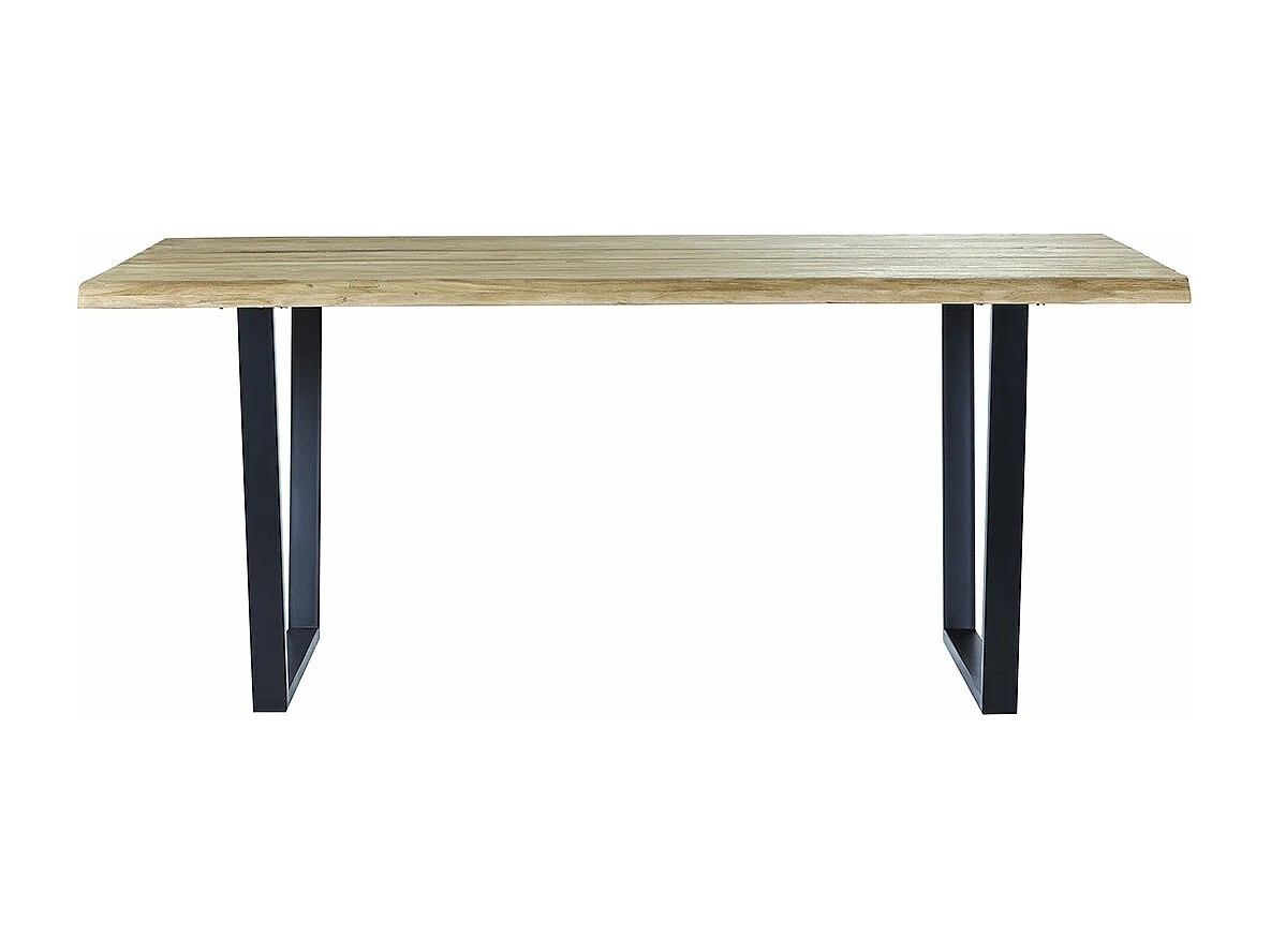 Mesa de madera de teca reciclada y metal 8 p.