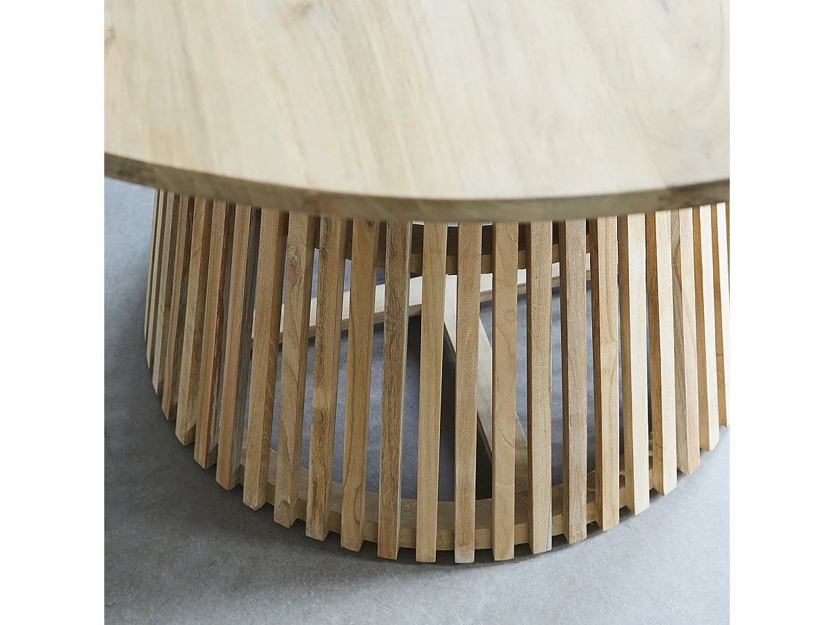 Table en teck massif ronde 4 pers.