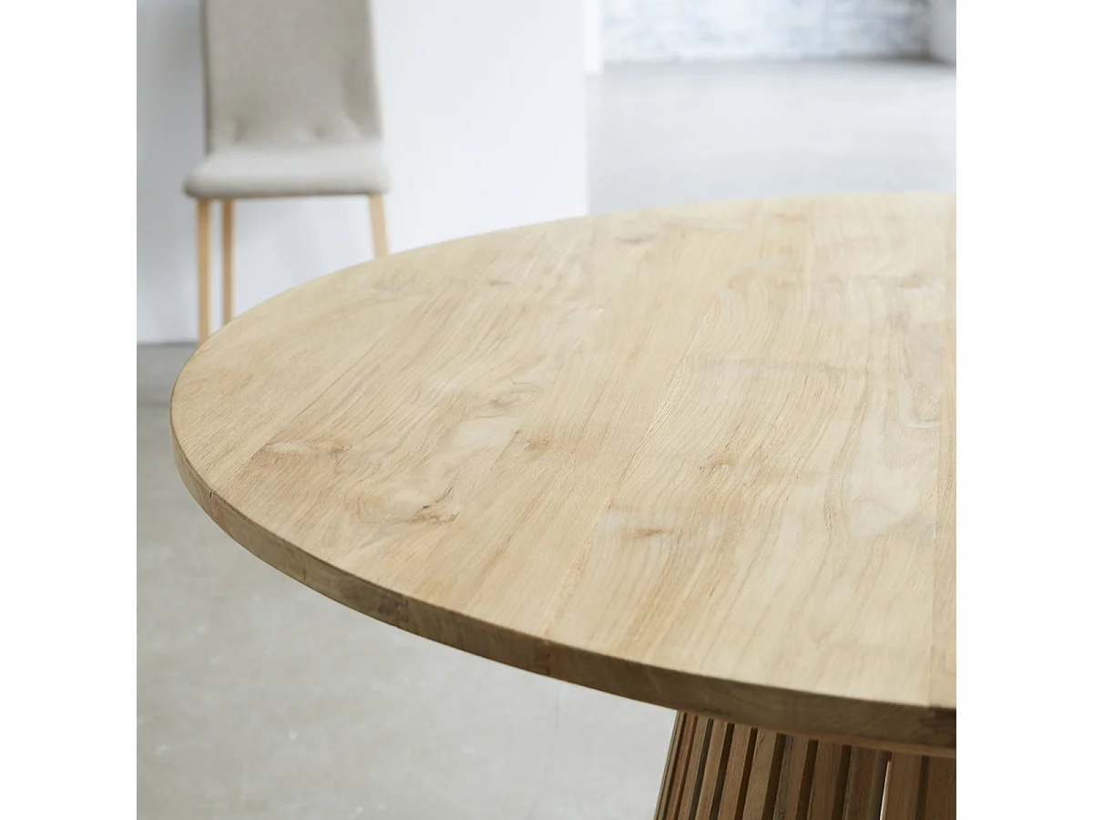 Table en teck massif ronde 4 pers.