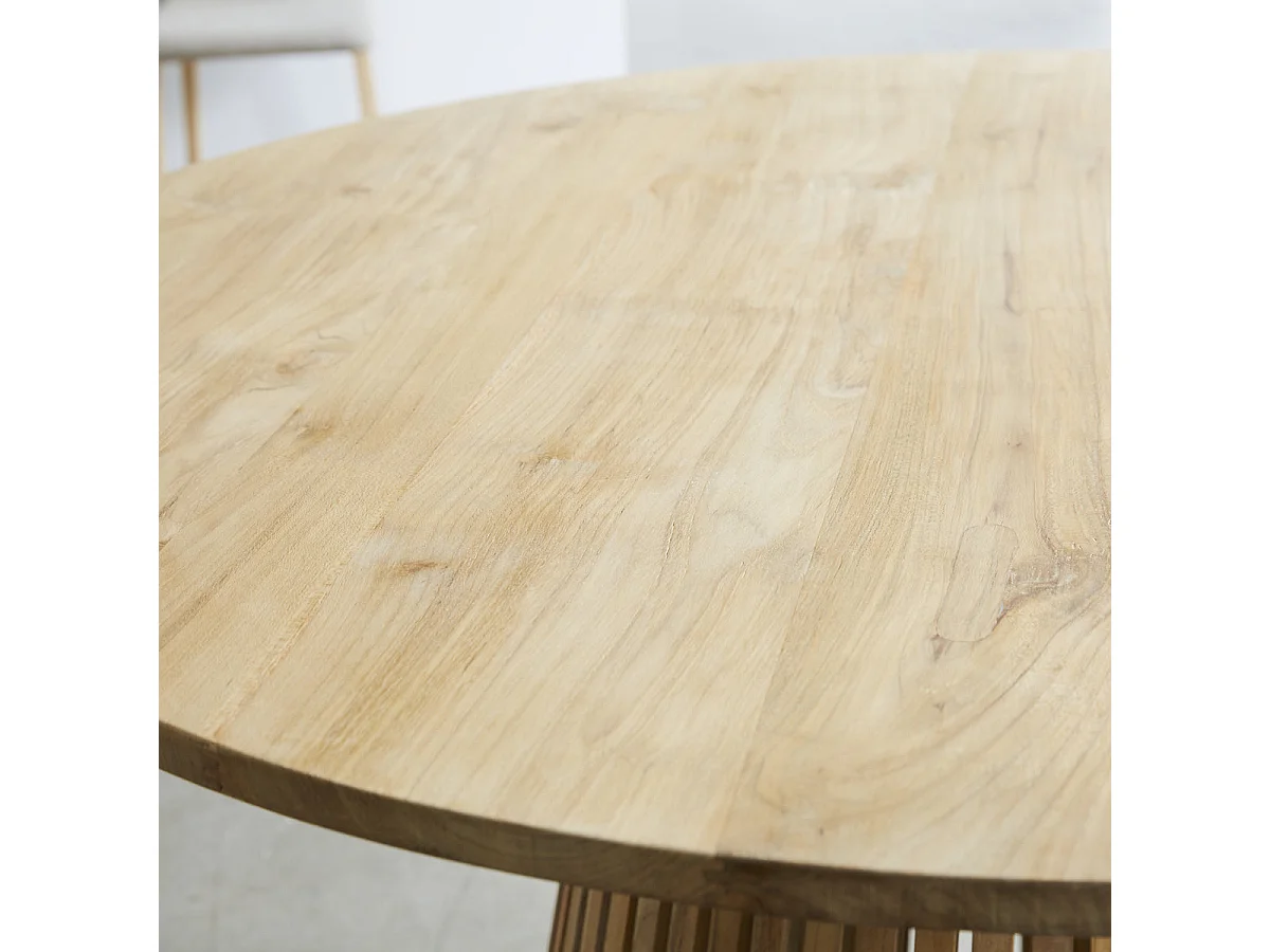 Table en teck massif ronde 4 pers.