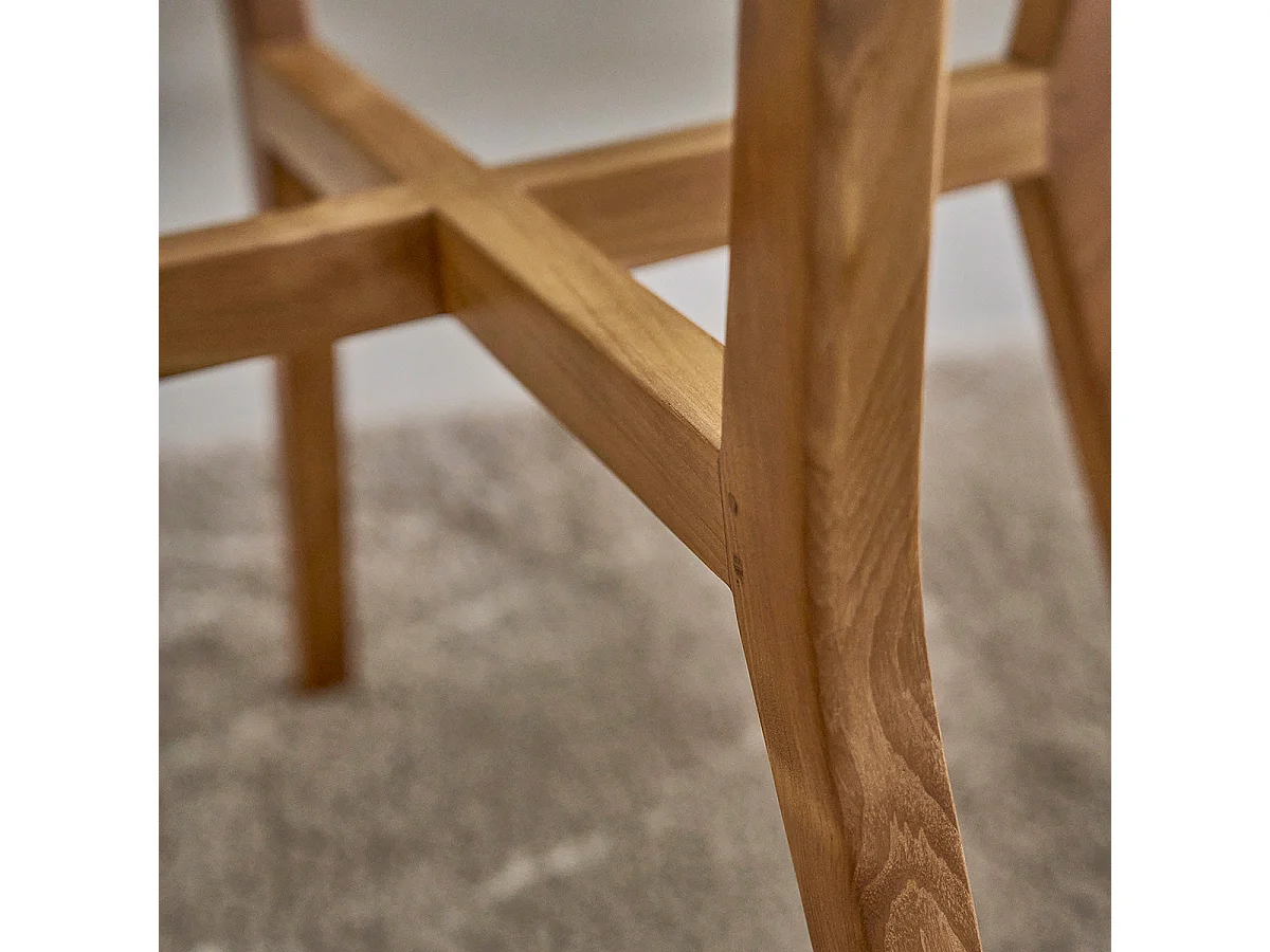 Table en teck massif et verre 4 pers.