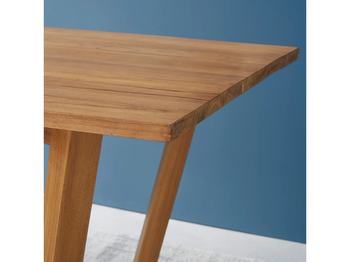 Mesa de comedor de madera teca maciza para 8 personas