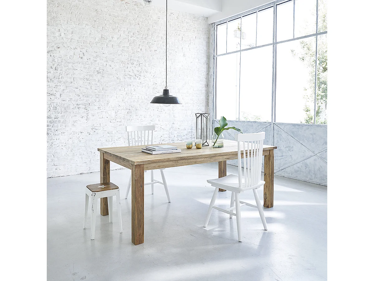 Mesa de comedor de madera teca reciclada maciza para 10 personas