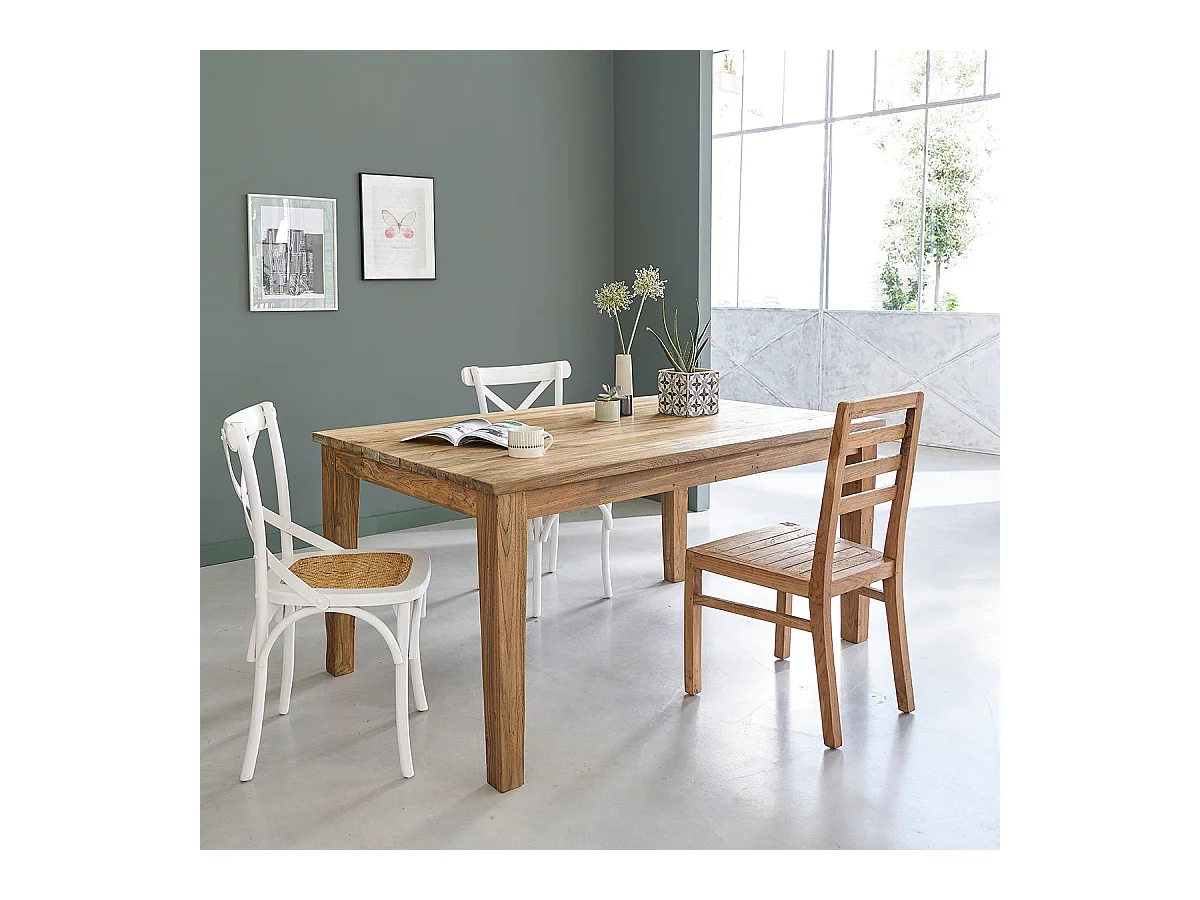 Table  en teck massif recyclé extensible 12 pers.