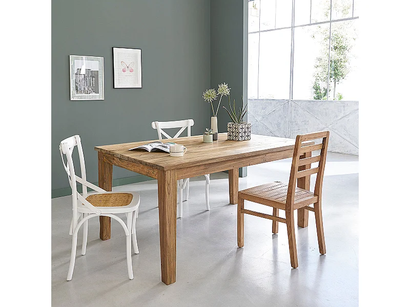 Table  en teck massif recyclé extensible 12 pers.