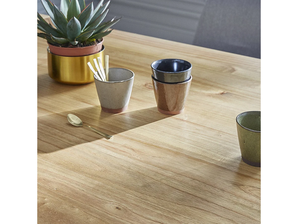 Mesa de comedor de madera de mindy maciza para 8 personas