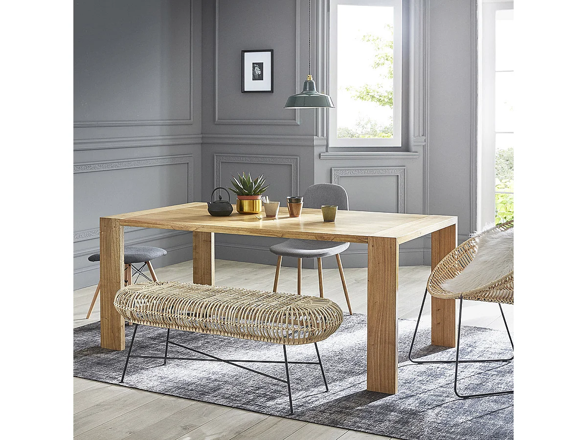 Table en bois mindi massif 8 pers.