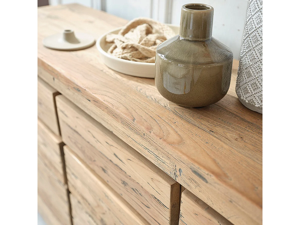 Buffet en teck recyclé massif 160 cm