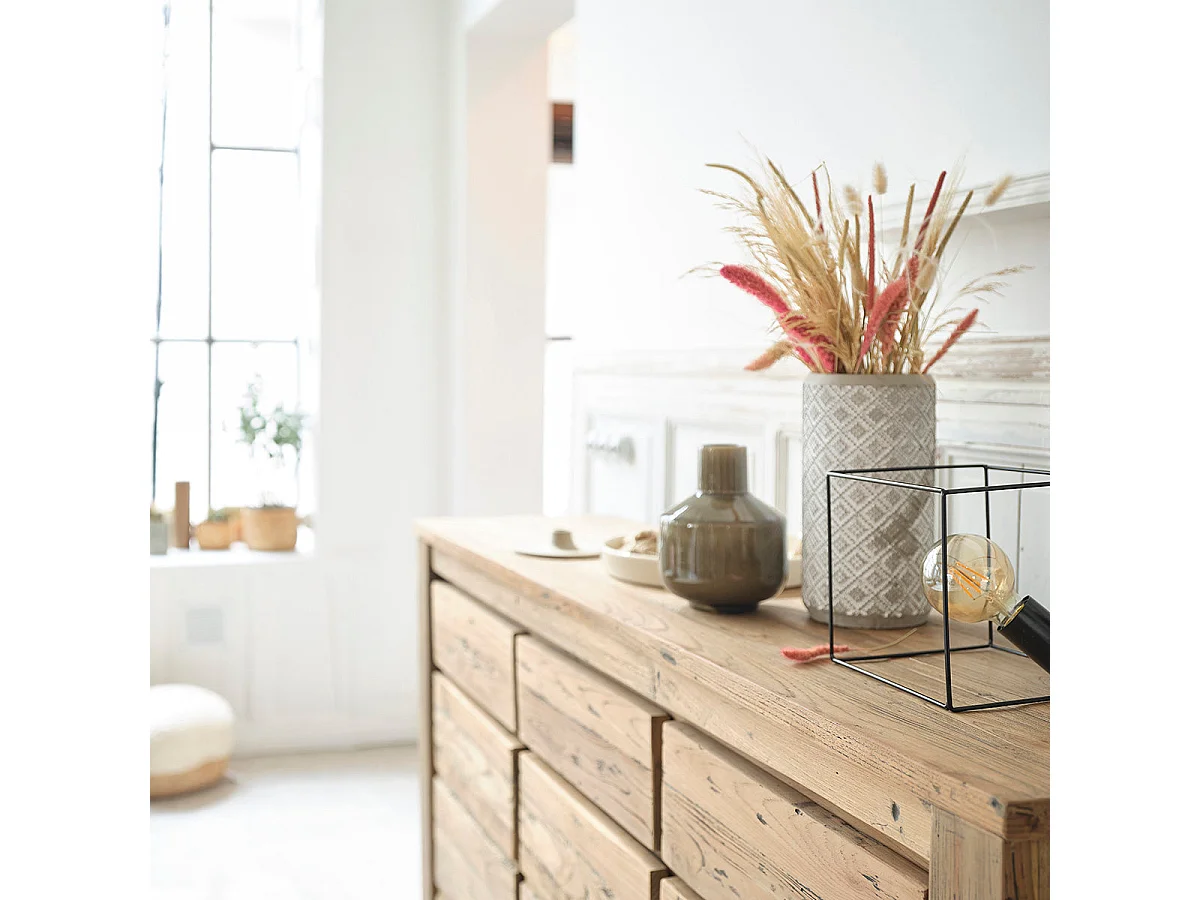 Buffet en teck recyclé massif 160 cm