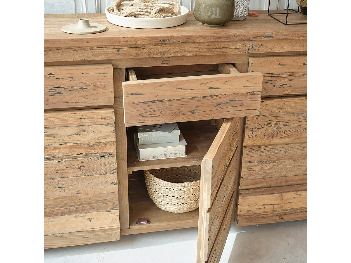 Buffet en bois de teck recyclé 160 cm