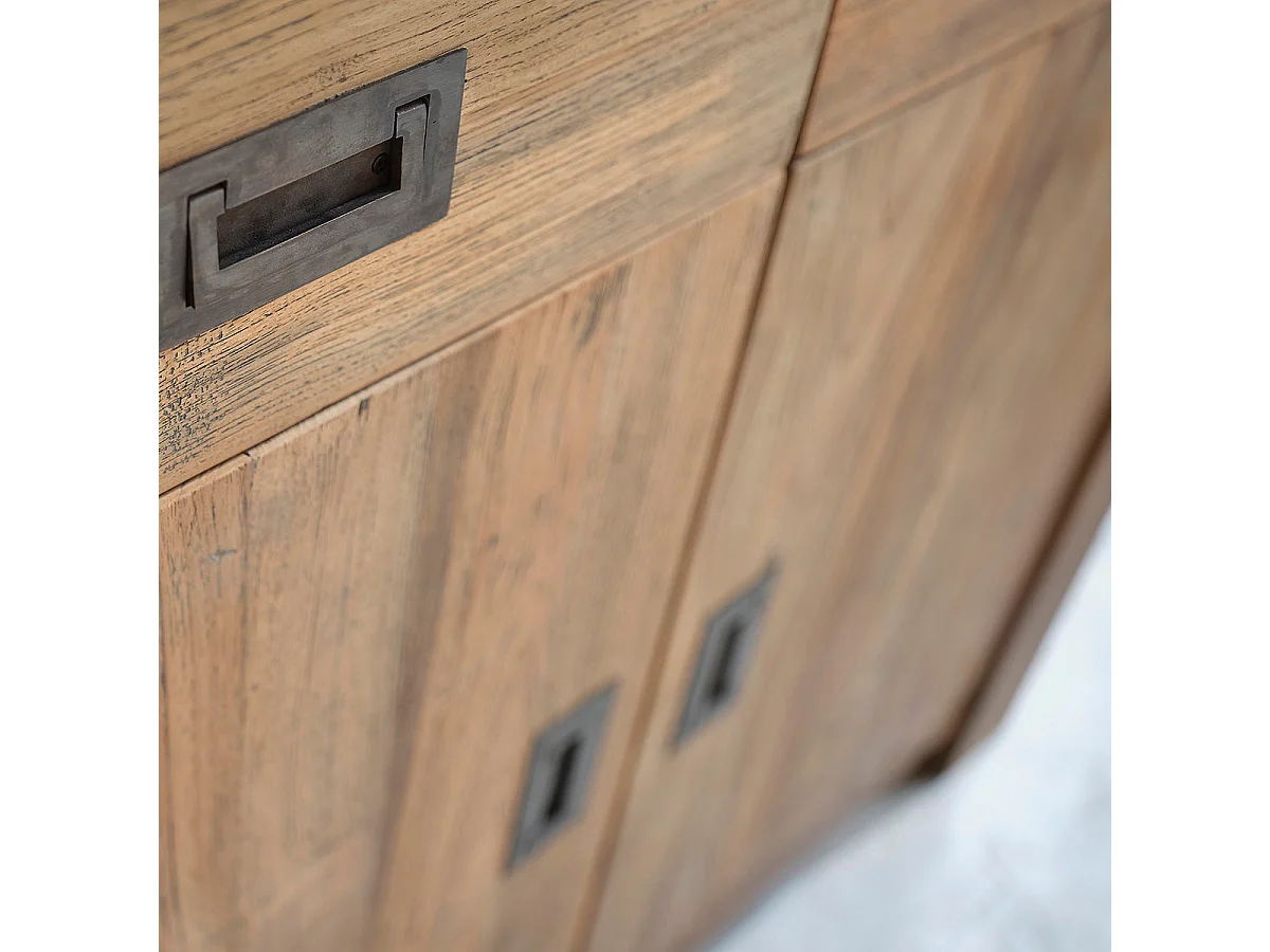 Buffet en teck recyclé massif 100 cm