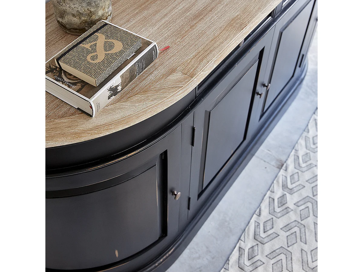 Buffet 4 portes et 2 tiroirs en acajou massif