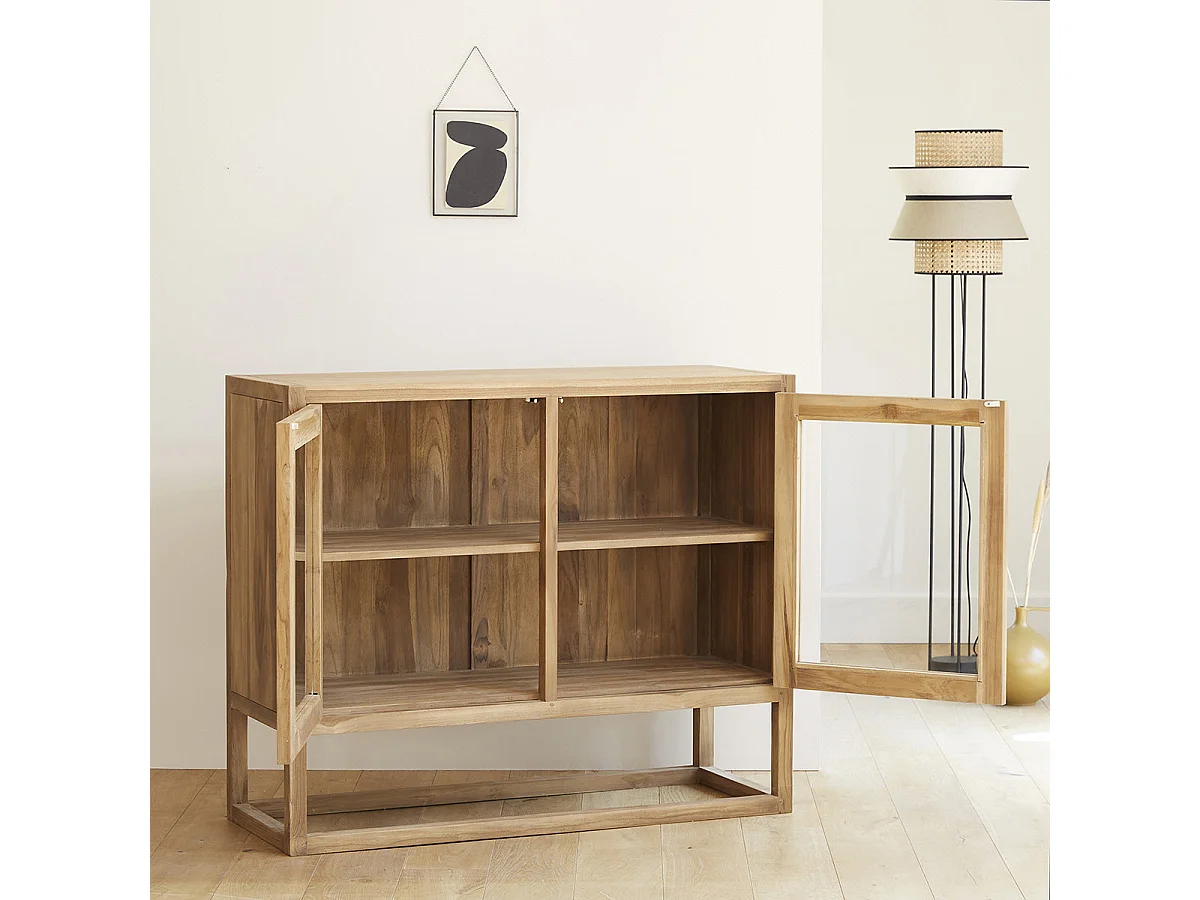Buffet en teck massif 120 cm 2 portes