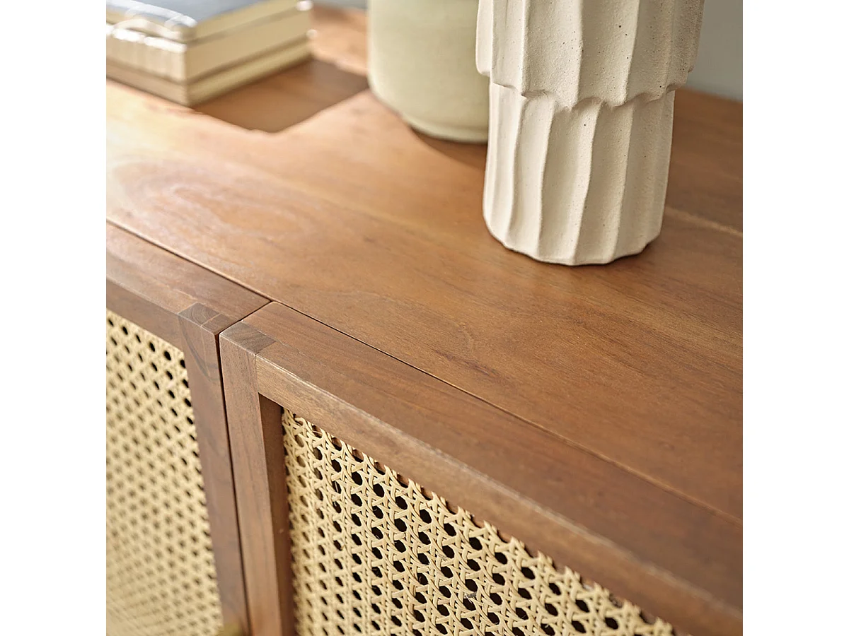 Aparador de acacia maciza de 120 cm