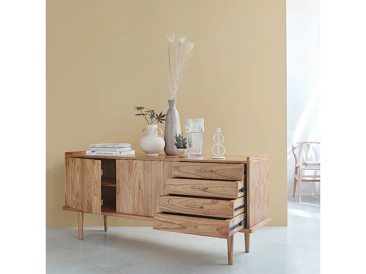 Commode en bois de mindi massif 175 cm