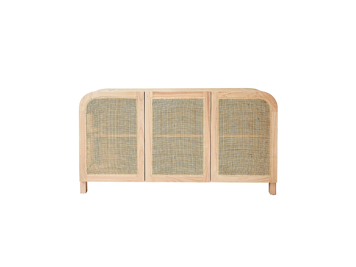 Aparador de mindi macizo y rejilla 150 cm